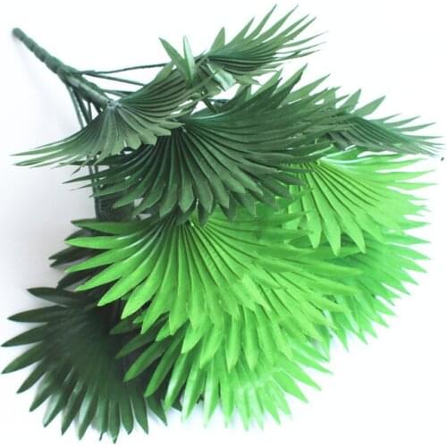 50cm 18 Leaf Artificial Coconut Fan Palm Plant Tree Wedding Home Church Florist Furniture Decor Fake Foliage Green