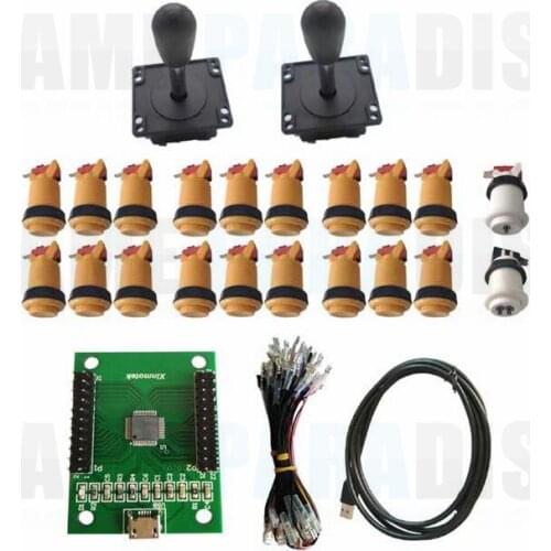 Arcade DIY KIT 2 players PC PS/3 2 IN 1 to America joystck interface USB 2 player MAME Interface USB to America joystick&button