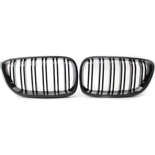A Pair Car Front Bumper Grill For BMW E90 E91 E60 E70 E71 F10 F30 F35 F25 F26 F22 F23 Carbon Fiber Kidney Grille Racing Grills