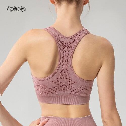 VigoBreviya Seamless Breathable Sports Bra Women Sexy Push up Gym Training Vest Padded Fitness Yoga Workout Running Brassiere