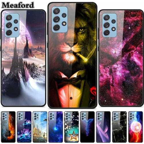 For Samsung A52 A72 2021 Case Hard Tempered Glass Case Back Cover For Samsung Galaxy A52 A72 A 52 A 72 Case Protective Bumper