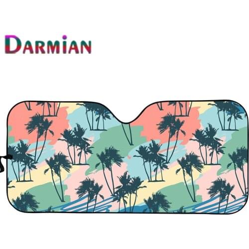 Colorful Coconut Tree Shadow Print Car Decorations Sun Shade for Windshield Heat Reflector Front Windshield UV Protect Sun shade