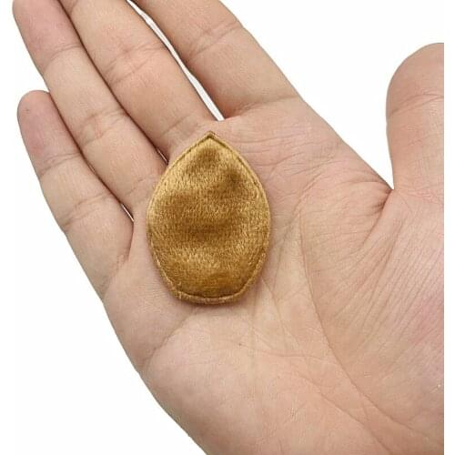 10pcs/pack Brown Anlters Ears Double Sided Fabric Ultrasonic Wave Felt Appliques For Clips Headbands Making