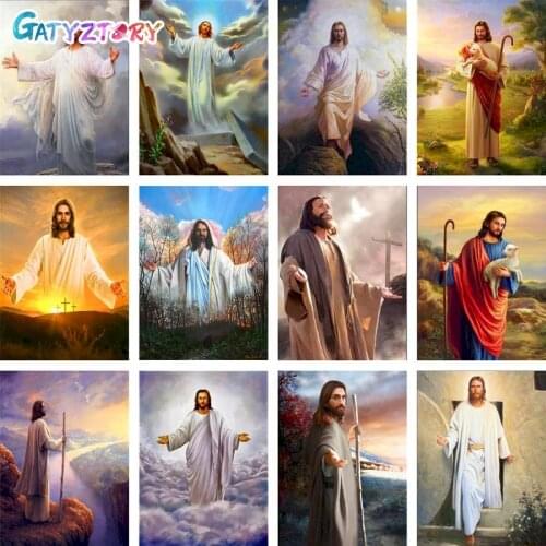 GATYZTORY Paint By Numbers For Adults Kids Jesus Picture Drawing Home Decor Religion Artwork Coloring On Canvas