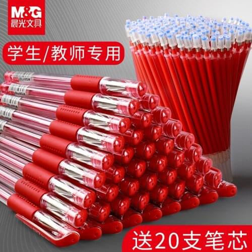Red pen student Gel pen 0.5mm For teachers' review Press the red pen Fountain pen Ballpoint pen Office stationery Pen Bullet