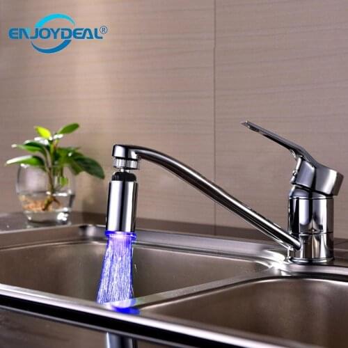 LED 3 Color Light Faucet Extender Temperature Control Water For Bathroom Kitchen Faucet Spouts Water tap Extension coloful