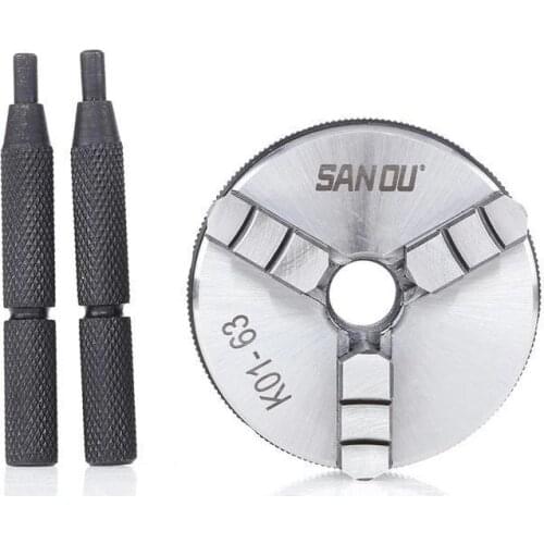 63mm 2.5" LATHE Chuck three Jaw Manual mini Self-Centering Sanou Chuck K01-63 Thread Mount for CNC Precision Instrument