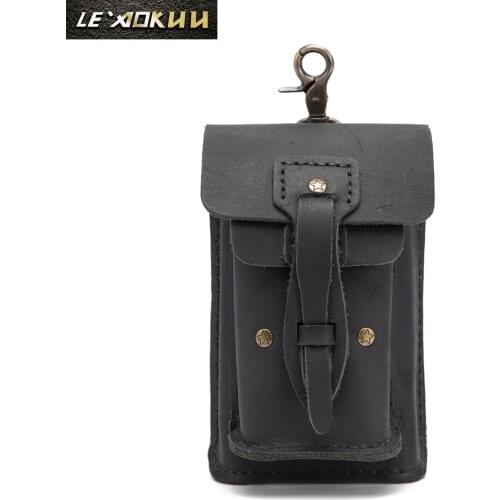Fashion Quality Leather Small Summer Pouch Hook Design Waist Pack Bag Cigarette Case 5" Phone Pouch Fanny Waist Belt Bag 0018b