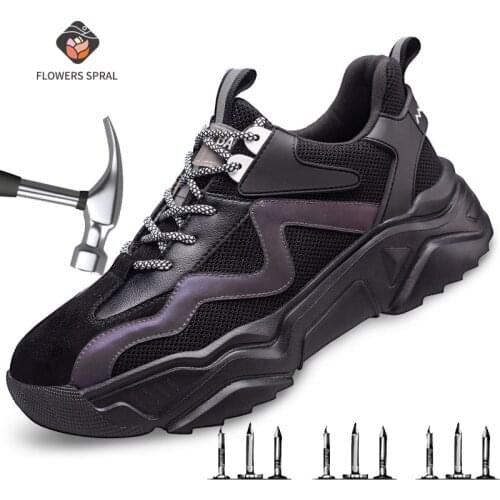 2021New Steel Toe Anti-Crush Anti-Puncture Mens Safety Work Shoes Soft Light Comfortable Mens Sneaker Protection Boots
