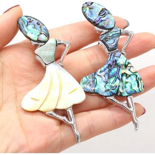 Natural Shell Brooches Lady Girl Mother of Pearl Shell Pin Pendants for Women Weddings Banquet Party Brooches Pins Gifts 37x80mm