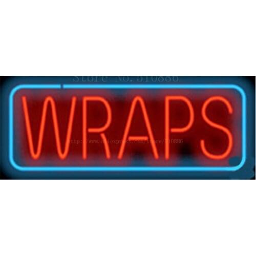Wraps NEON SIGN REAL GLASS BEER BAR PUB LIGHT SIGNS store display Restaurant Shop food dining Subs Advertising Lights17*14"