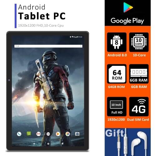 CIGE N9 Super 10 Inch Tablet PC Android 8 4G Lte Phone 1920x1200 FHD IPS 6GB RAM 64GB ROM Childrens Tablets for Games Computer