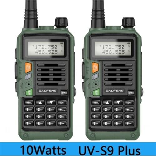 2 Pcs Baofeng UV-S9 PLUS 10W high-power portable two-way radio VHF/UHF long-range walkie-talkie CB radio UV-5R for hunting