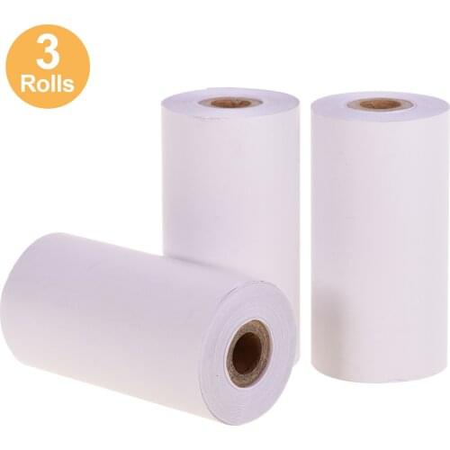 Blank Thermal Paper Long-Lasting 22/10-Years Paper Roll BPA-Free 57x30mm/2.17x1.18in 3 Rolls for Thermal Printer