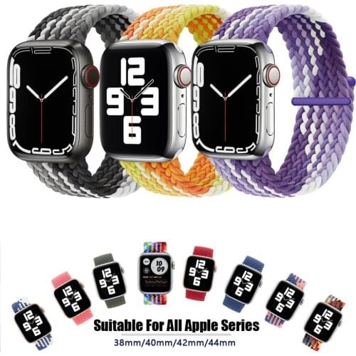 Braided Solo Loop strap For Apple watch band 44mm 40mm iWatch band 42mm 38mm Nylon Elastic bracelet for applewatch 6/SE/5/4/3/2