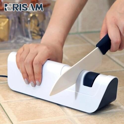 RISAM Electric Knife Sharpener Diamond 2 Stages Automatic Fast Professional Sharpening Machine For Kitchen Metal Ceramic Knives