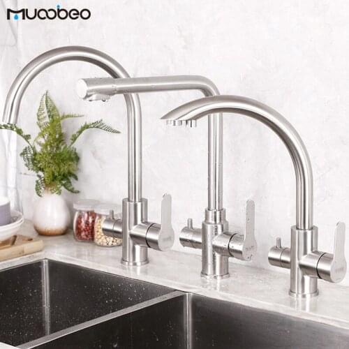 Hot And Cold Pure Water Direct Drinking Faucet 360 Degree Rotation Multi-function Kitchen Mixer Tap With Pull Out Sprayer