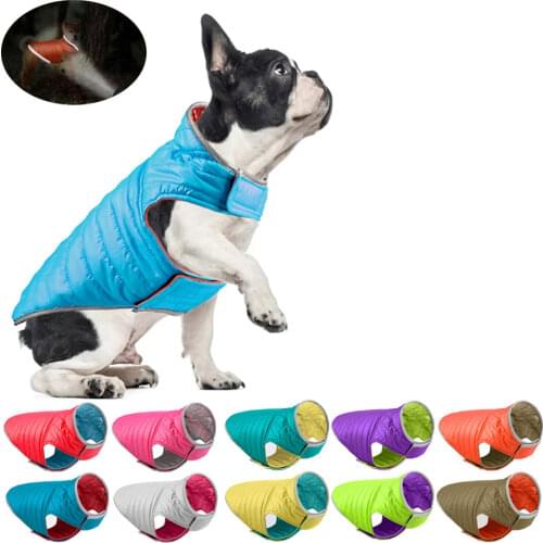 Reflective Dog Clothes Waterproof Pet Jacket Winter Coat Dog Vest Down Jacket For Small Large Dog French Bulldog Pet Costume