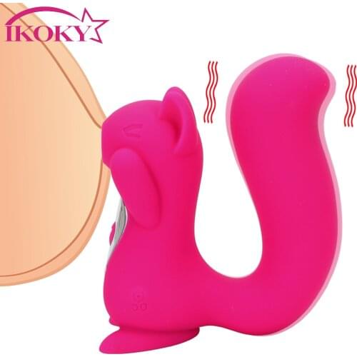 IKOKY Squirrel Sculpt Sucking Tongue Vibrator10 Frequency Vibration Clitoris Licking Stimulator Nipple Sucker Sex Toy for Woman