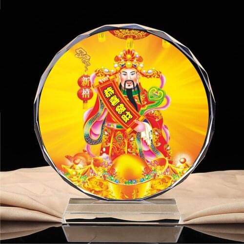 Wen God of wealth, God of wealth home, Zhaocai five road portrait of God of wealth, home worship, crystal ornaments, crafts