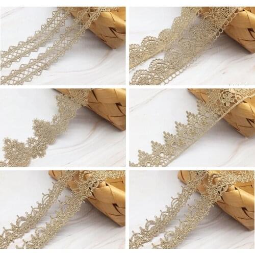 Gold Tulle Lace 2021 Latest High Quality Widened Thickened Lace Cheongsam Clothes Hem Curtain Lace Fabric Crown DIY Accessories