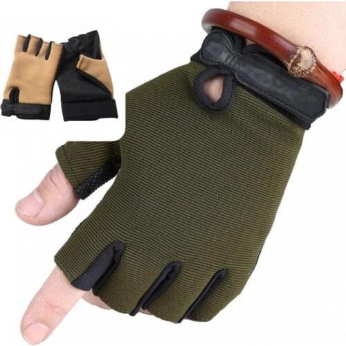 4 Colors 1 Pair Good Stretchy Half Finger Fitness Gloves Portable Tactics Gloves Multifunctional for Travel
