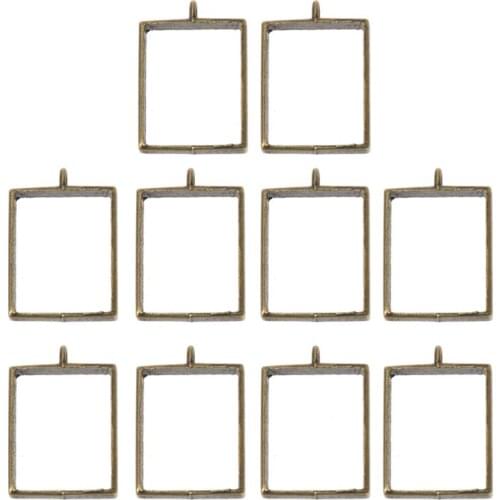 10Pcs Geometric Hollow Pressed Flower Resin Blank Frames Pendants Jewelry Making