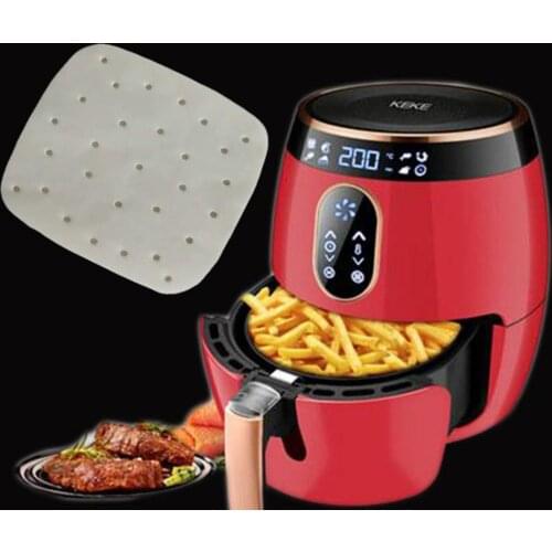 100pcs Square Perforated Steaming Papers Air Fryer Liners Non Stick Cooking Mat