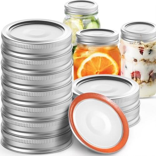 12pcs Regular Mouth Jar Lids and bands Aluminum Cap Round Canister for Mason Jar Canning Lids 70mm lid ring No Bottle
