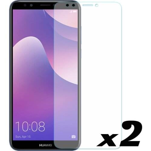 2x 9H HD Tempered Glass Screen Protector Explosion-proof Anti Scratch Protective Front Films For Huawei Y7 2018 / Y7 Prime 2018