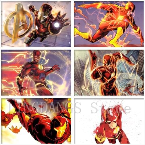 5D DIY Diamond Painting Marvel Character Iron Man Superman Diamond Mosaic Handmade Cross Stitch Handmade Art Set Home Decor Gift