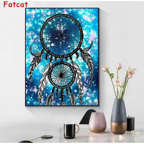 Diy Diamond Painting Fantasy Starry Sky, Feathers Handmade Full Square Round 5D Rhinestone Embroidery Cross Stitch Decor PP1474