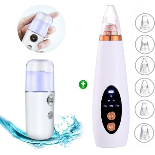 Blackhead Remover Acne Facial Nose Vacuum Cleansing Pores Acne Removal Blackhead Acne Machine 6 Tips Beauty Skin Care Tools
