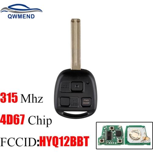 BHKEY 314.4Mhz Transponder Chip 4D67 ID 67 For Lexus HYQ12BBT Remote Car key For Lexus RX330 2004-2006 For Lexus RX350 2007-2009