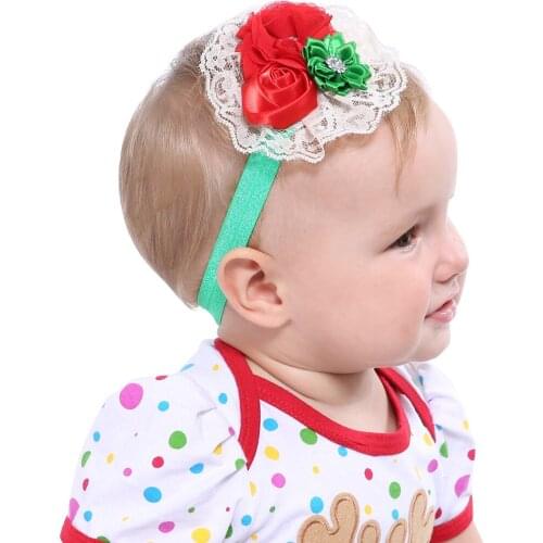 Baby photo Christmas two hand-stitched flower headband Childrens Christmas decoration elastic headband
