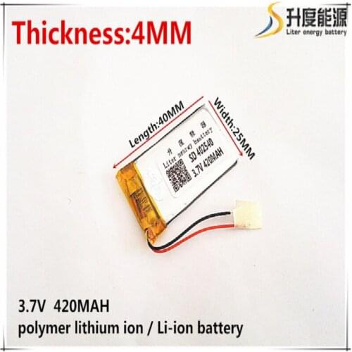 Tablet PC battery capacity 402540 3.7V 420MAH Universal Li-ion for tablet pc Mp3 MP4 MP5 GPS mobile bluetooth