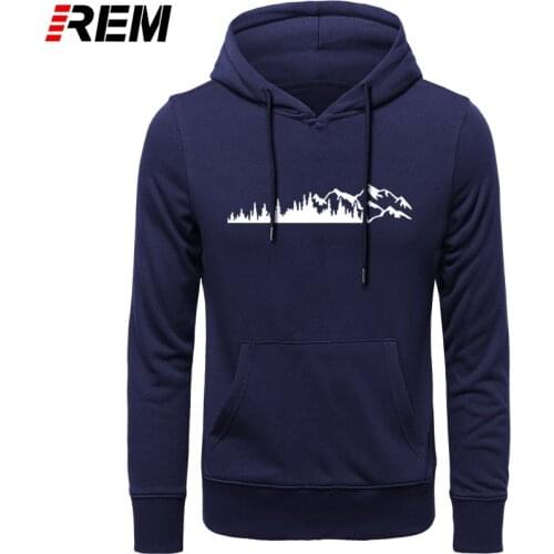 REM Hoodies, Sweatshirts Mountain Men Mountain Forest Hiking Print Tops Sleeve Casual Funny Cotton Mens Clothing