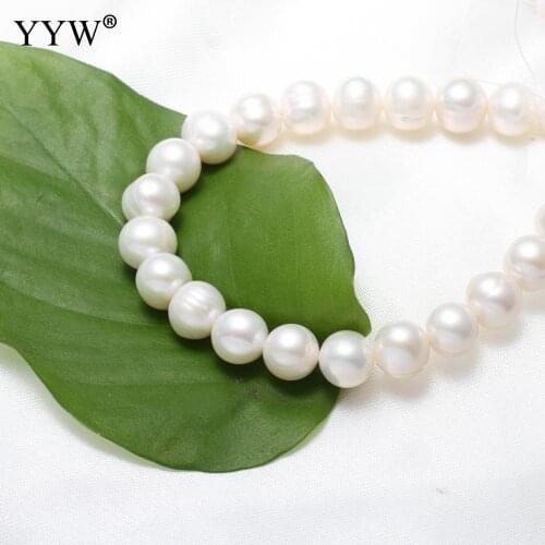 Cultured Baroque Freshwater Pearl Beads 8-10mm Big Loose Natural Beads Jewelry Making White Beige 15.3" Pearl Necklace Bracelet