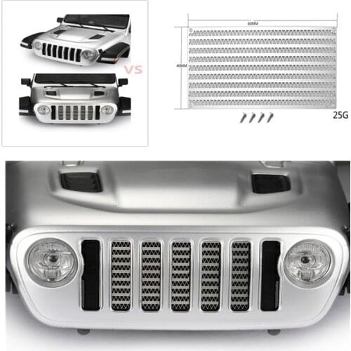 Metal mesh simulation water tank plate for Axial SCX10 III AXI03007 Jeep Wrangler RC Car Grilles Intake Hood Radiator Box