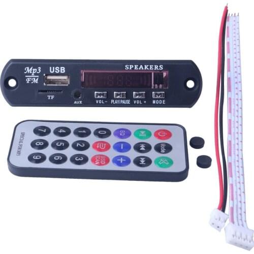 Bluetooth 5.0 MP3 WMA WAV Decoder Board Color Screen 5V 12V Wireless Audio Module USB TF FM Radio For Car accessories