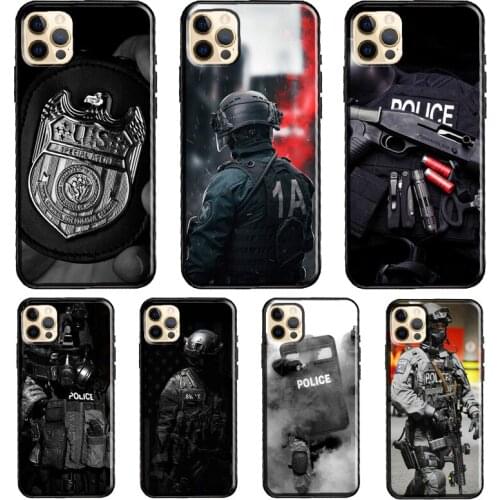 Police Symbol Soft Cover For iPhone 11 12 Pro Max XS XR X 12 mini SE 2020 5S 6S 7 8 Plus Phone Case