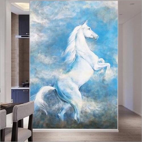 Needlework,DIY Cross stitch,Full Embroidery kit,blue sky horse cross-stitch animal pattern painting gift wall decor