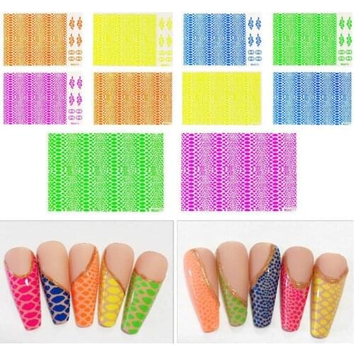 Nail Serpentine Sticker 10Pcs/Set Serpentine Nail Stripe Sticker Gradient DIY 3D Stripe Snake Nails Stickers Manicure Decoration