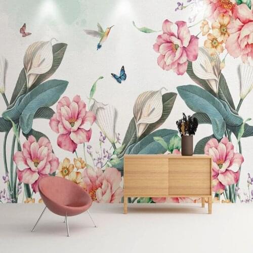 Custom Any Size Mural Wallpaper 3D Hand Painted Plant Flowers Wall Painting Living Room Bedroom Home Decor Papel De Parede Sala