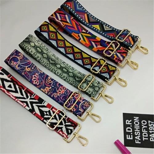 HJKL120x5cm Nylon Colored Belt Bag Strap Accessories for Women Rainbow Adjustable Shoulder Hanger Handbag Straps Decorative bag