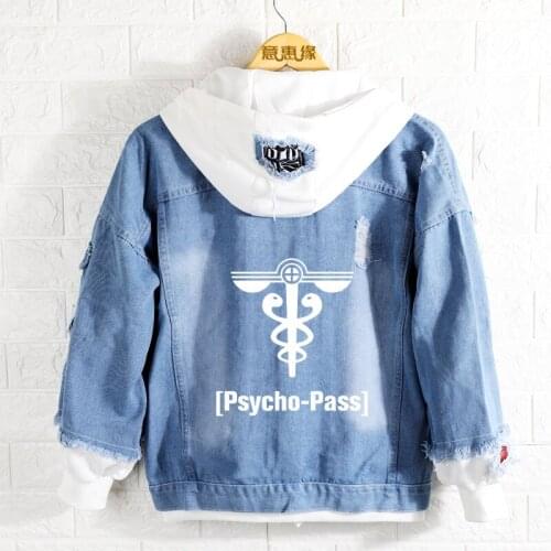 New Spring PSYCHO-PASS hoodie Anime Coat Men Women Fashion Denim Jacket