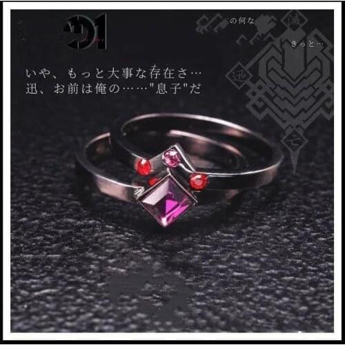 2021 New Creative Japanese Anime Elements Rings Black Mecha Ring Couple Rings Anime Peripheral Rings Jewelry Wholesale