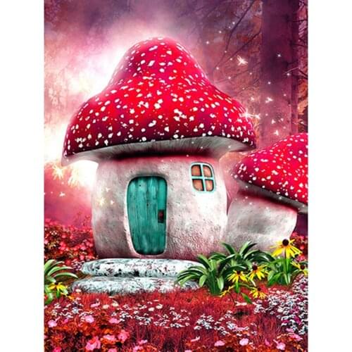 Brand new AB diamond 5D DIY full diamond painting mushroom embroidery cross stitch rhinestone mosaic decoration