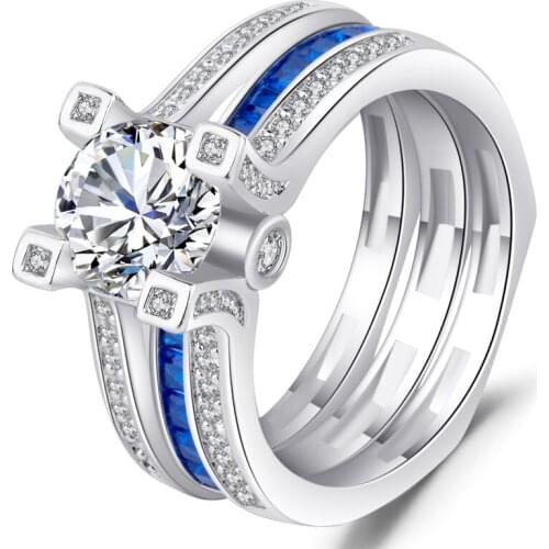 Fashion Zircon Couple Engagement Ring Personality Simple Feminine Romantic Jewelry Manufacturer Wholesale