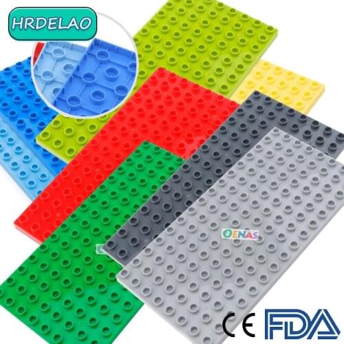DIY 8*16 Size Block Baseplate 128 Dots Assemble Big Particle Building Block Compatible Large Educational Brick Toy for Childrens